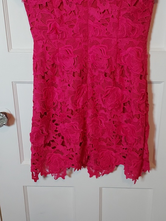 Milly Atalie 3D Floral Lace Dress In Pink Size 10